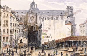 Veduta di St. Eustache vista dalla Rue Montmartre, 1830